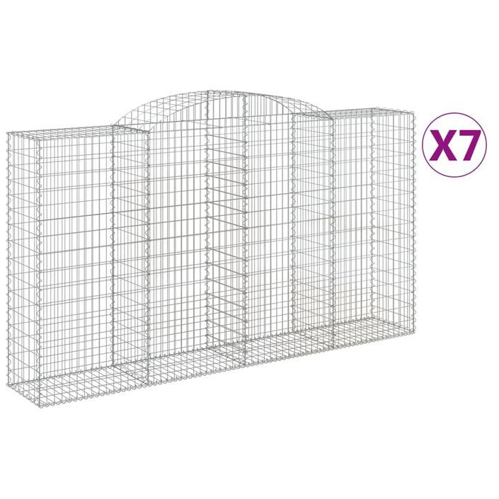 Paniers à gabions arqués 7 pcs 300x50x160/180 cm fer galvanisé - Photo n°2