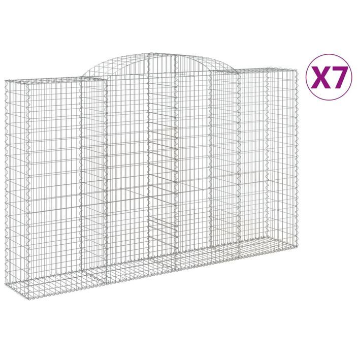 Paniers à gabions arqués 7 pcs 300x50x180/200 cm fer galvanisé - Photo n°2