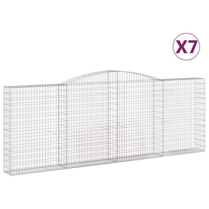 Paniers à gabions arqués 7 pcs 400x30x140/160 cm Fer galvanisé - Photo n°2