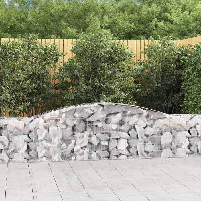 Paniers à gabions arqués 7 pcs 400x30x60/80 cm Fer galvanisé - Photo n°1