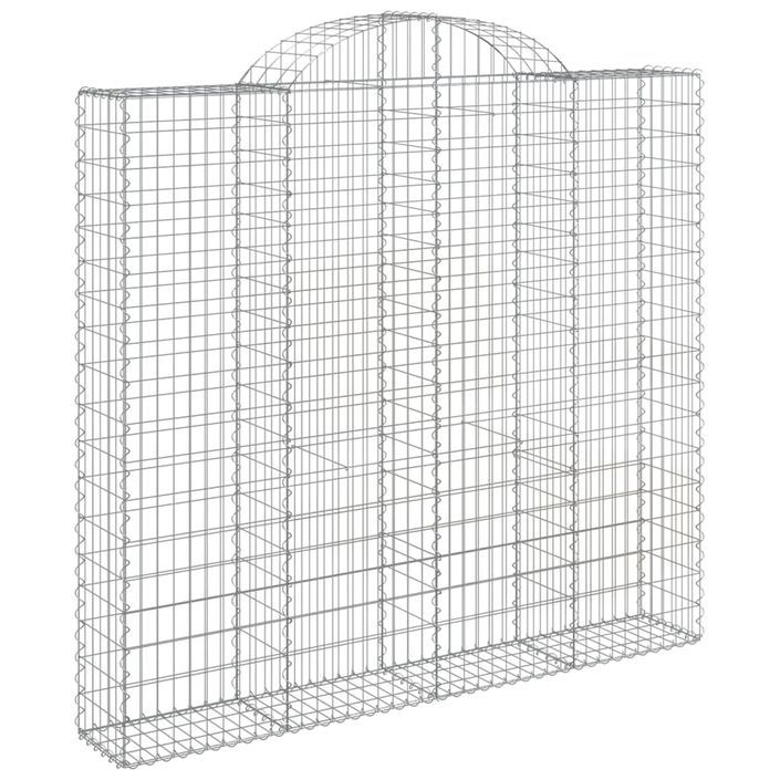 Paniers à gabions arqués 8 pcs 200x50x180/200 cm Fer galvanisé - Photo n°3