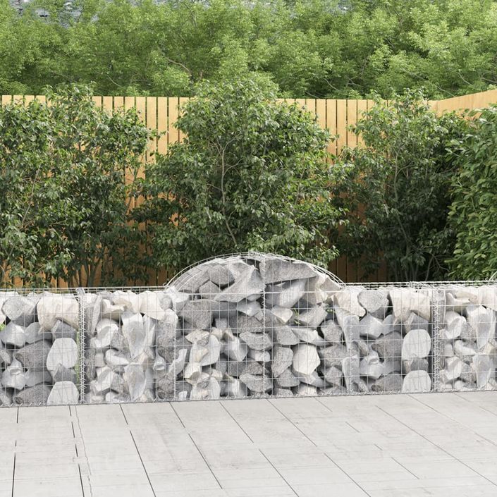 Paniers à gabions arqués 9 pcs 200x50x60/80 cm Fer galvanisé - Photo n°1