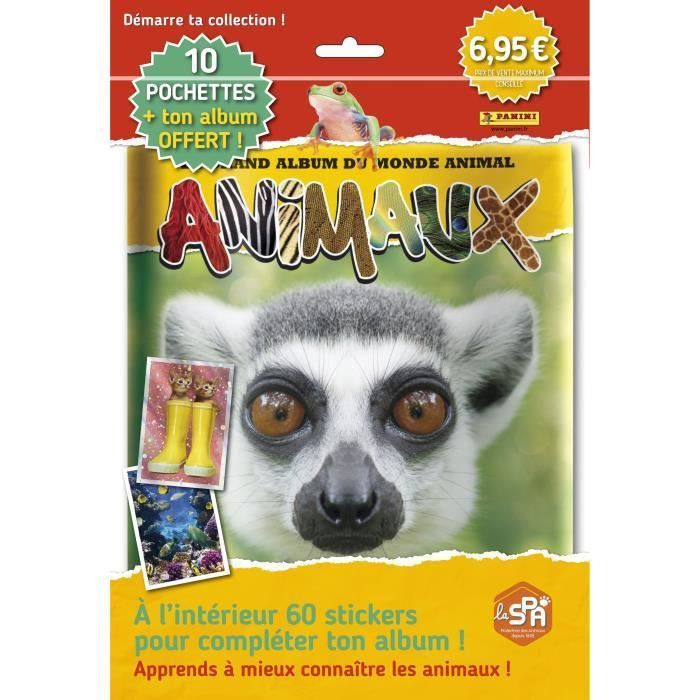 PANINI ANIMAUX Pack pour démarrer ta collection - 10 Pochettes + 1 album offert - Photo n°1