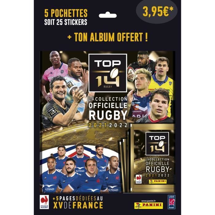 PANINI - Rugby 2021-22 Top 14 - Pack pour démarrer la Collection : Album + 5 Pochettes - Photo n°1