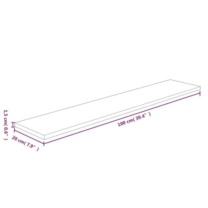 Panneau d'étagère 100x20x1,5 cm Bois de chêne massif non traité - Photo n°4