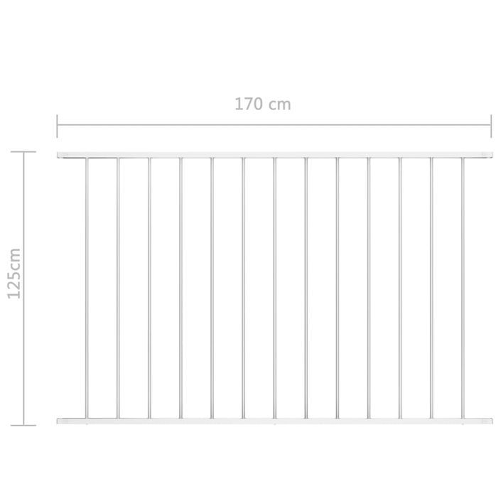 Panneau de clôture Acier enduit de poudre 1,7x1,25 m Blanc - Photo n°4