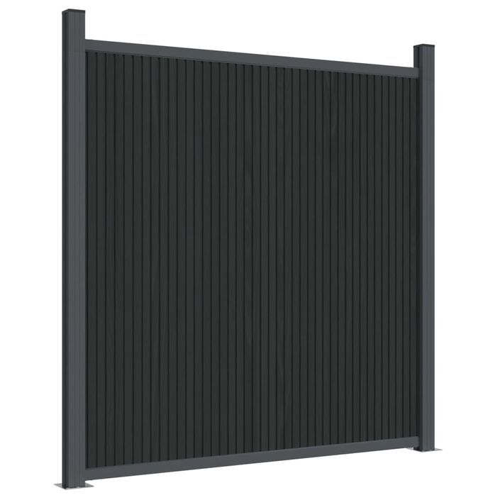 Panneau de clôture avec 2 poteaux gris 180x186 cm WPC - Photo n°2