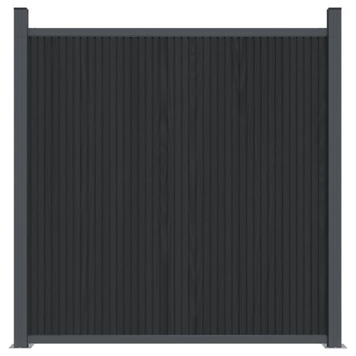 Panneau de clôture avec 2 poteaux gris 180x186 cm WPC - Photo n°4