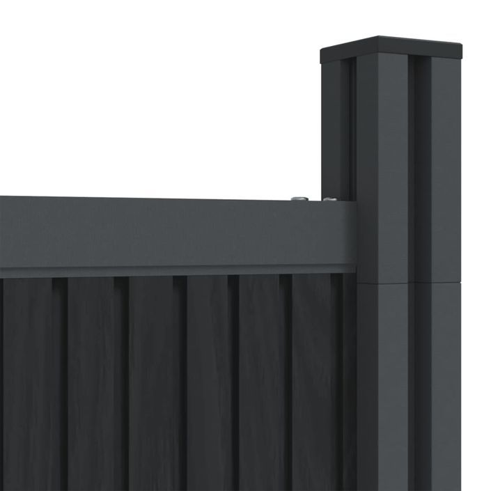 Panneau de clôture avec 2 poteaux gris 180x186 cm WPC - Photo n°7