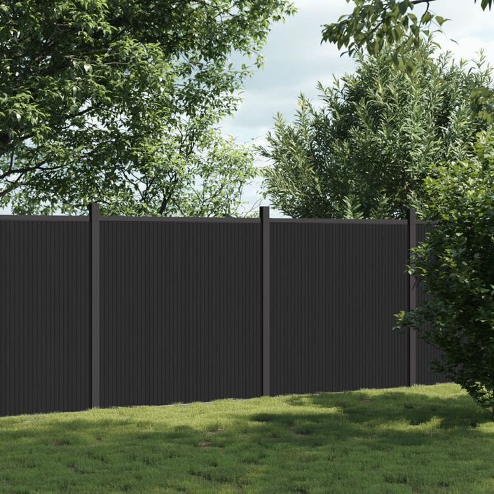 Panneau de clôture gris 353x186 cm WPC - Photo n°1