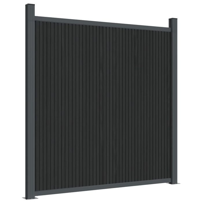 Panneau de clôture gris 699x186 cm WPC - Photo n°3