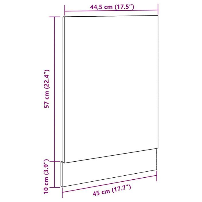 Panneau de lave-vaisselle gris béton 45x3x67 cm - Photo n°8