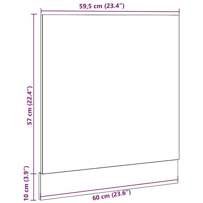 Panneau de lave-vaisselle gris béton 60x1,5x67 cm - Photo n°8