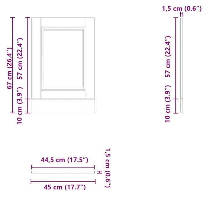 Panneau de lave-vaisselle Porto blanc 45x1,5x67 cm - Photo n°8