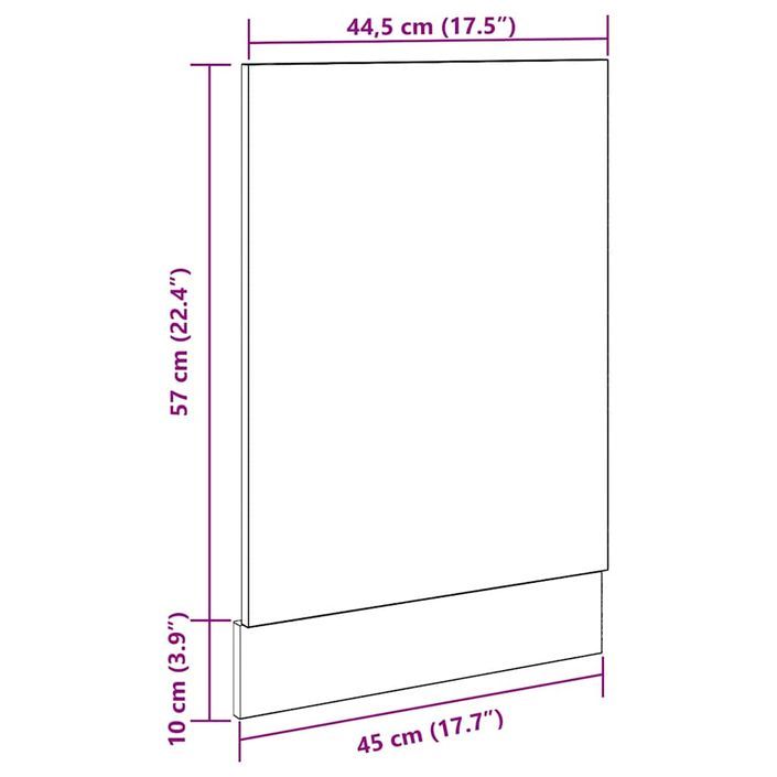 Panneau de lave-vaisselle vieux bois 45x3x67 cm bois ingénierie - Photo n°8