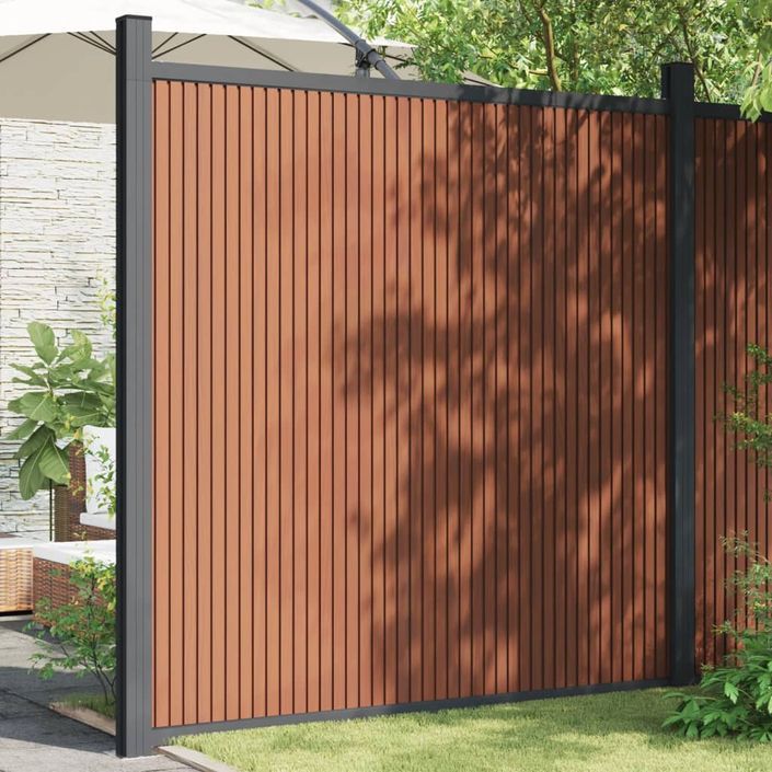 Panneaux de clôture marron 173x186 cm WPC - Photo n°1
