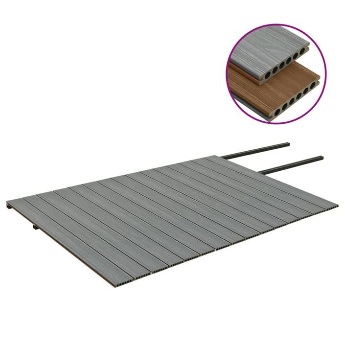 Panneaux de terrasse et accessoires WPC Marron/gris 30 m² 2,2 m - Photo n°4