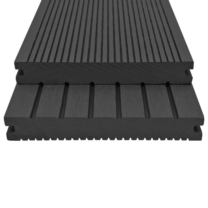 Panneaux de terrasse solides et accessoires WPC 10m² 2,2 m Noir - Photo n°2