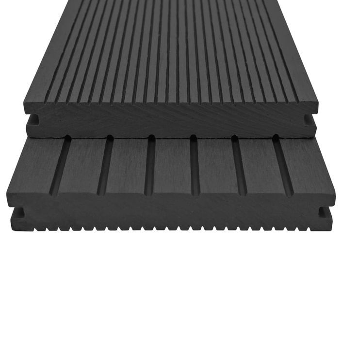 Panneaux de terrasse solides et accessoires WPC 15 m² 4 m Noir - Photo n°2