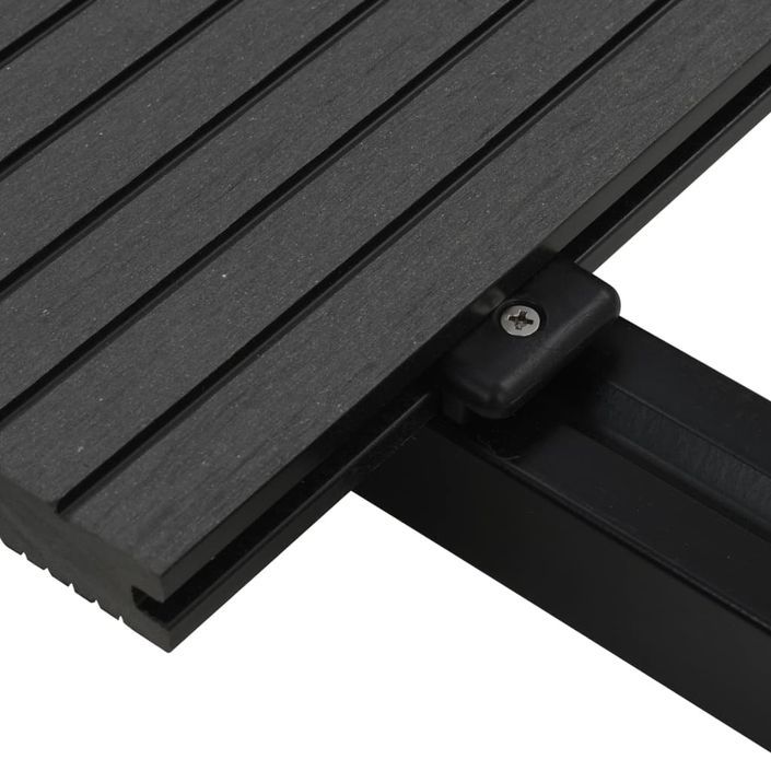 Panneaux de terrasse solides et accessoires WPC 16m² 2,2 m Noir - Photo n°5