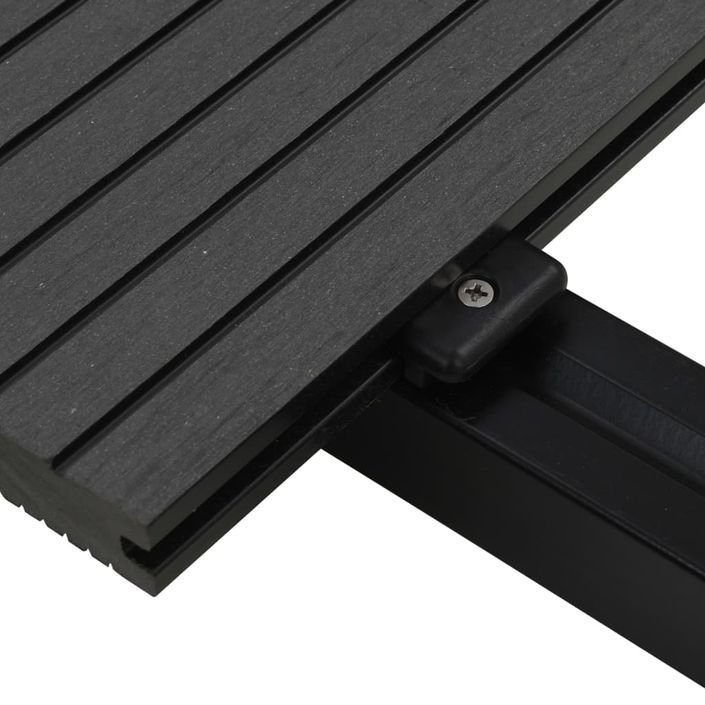 Panneaux de terrasse solides et accessoires WPC 20m² 2,2 m Noir - Photo n°5