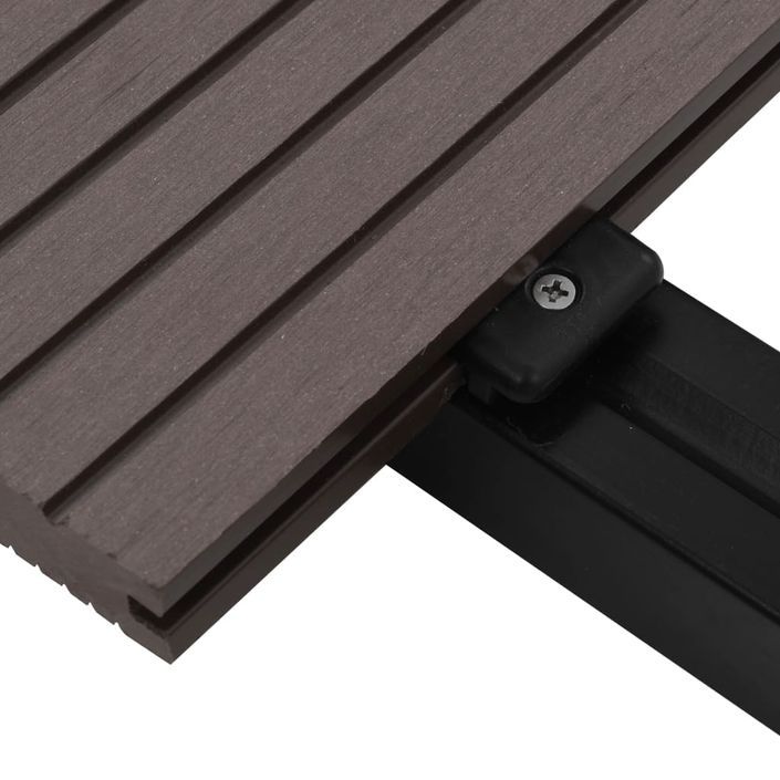 Panneaux terrasse solides et accessoires WPC 10m² 2,2 m Marron Foncé - Photo n°5