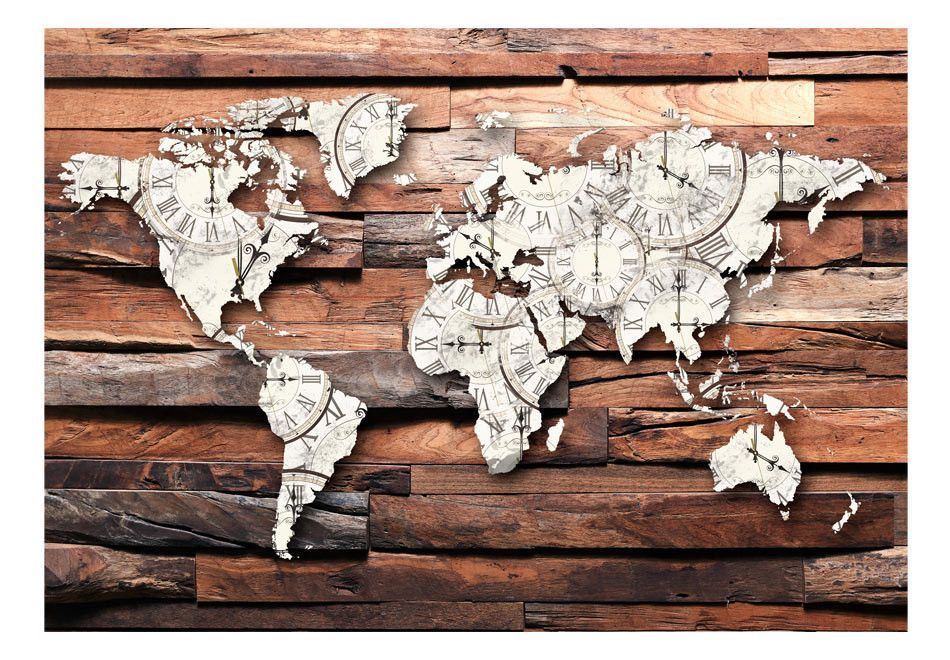 Papier peint Map On Wood - Photo n°2