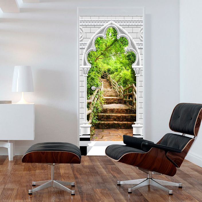 Papier-peint pour porte Photo wallpaper Gothic arch and stone staircase I 4 - Photo n°1