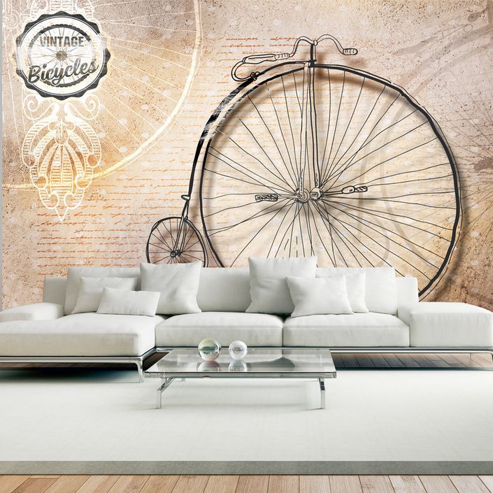 Papier peint Vintage bicycles sepia - Photo n°1