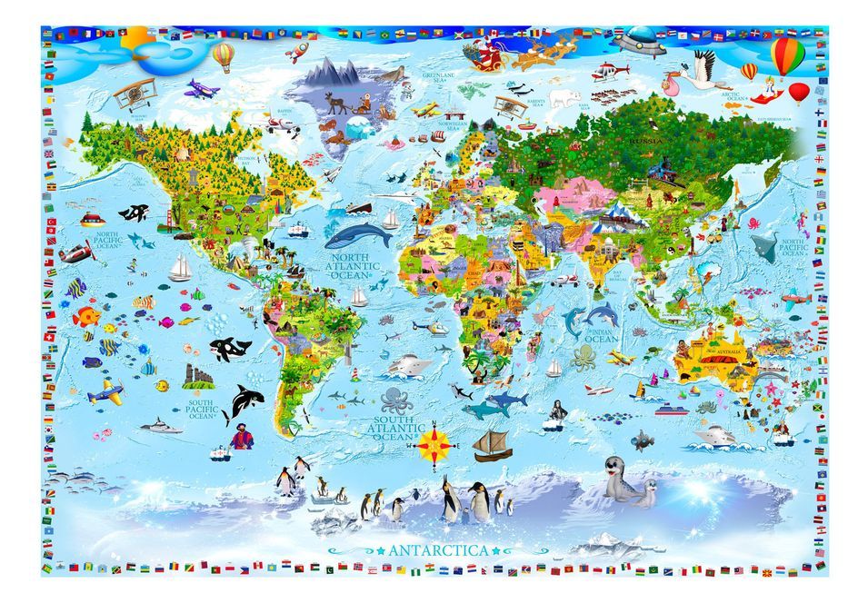 Papier peint World Map for Kids - Photo n°2