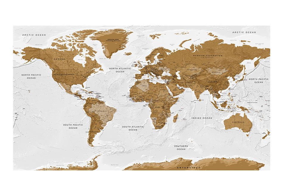 Papier peint XXL World Map: White Oceans II - Photo n°2