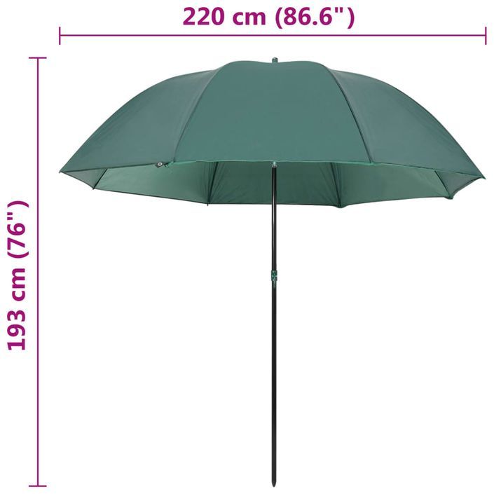 Parapluie de pêche Vert 220x193 cm - Photo n°12