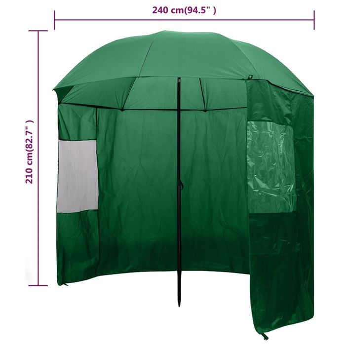 Parapluie de pêche Vert 240x210 cm - Photo n°8