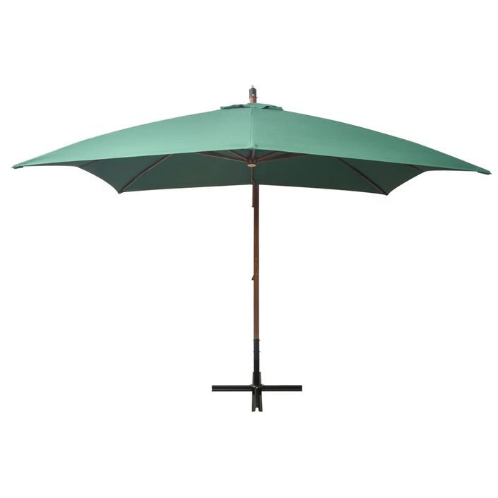 Parasol 300 x 300 cm Poteau en bois Vert - Photo n°3