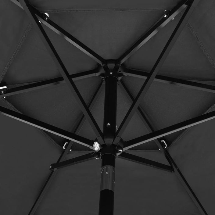 Parasol à 3 niveaux avec mât en aluminium Anthracite 2,5 m - Photo n°2