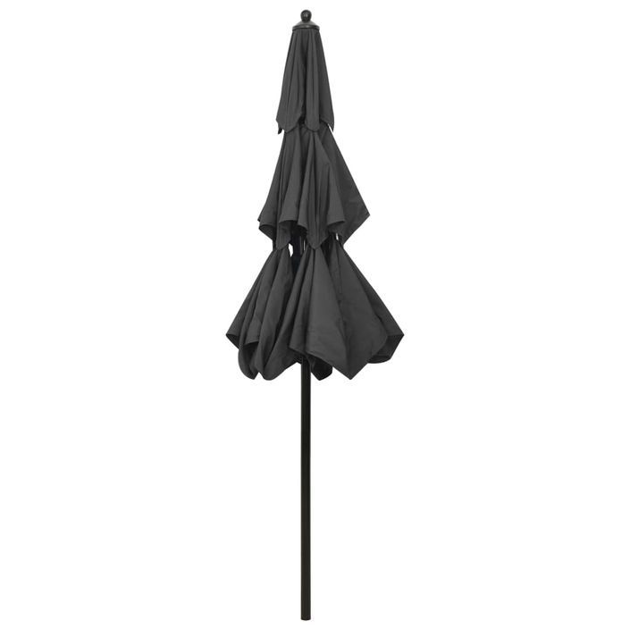 Parasol à 3 niveaux avec mât en aluminium Anthracite 2,5 m - Photo n°5