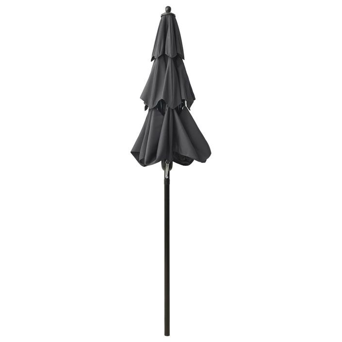 Parasol à 3 niveaux avec mât en aluminium Anthracite 2 m - Photo n°5