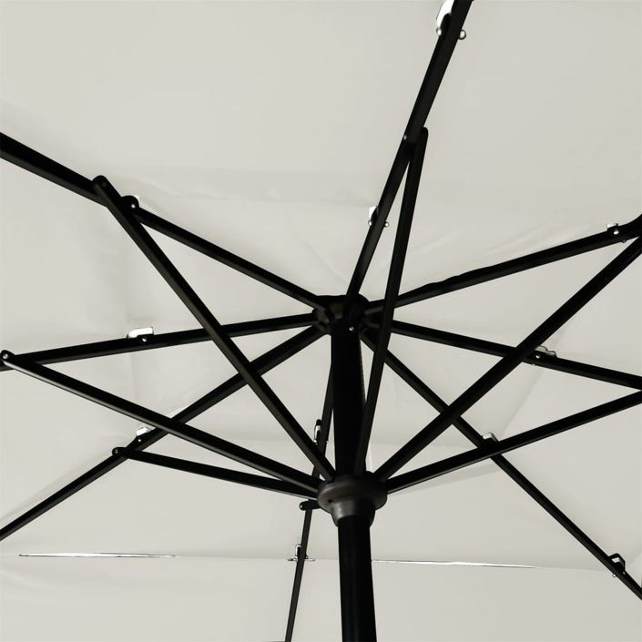 Parasol à 3 niveaux avec mât en aluminium Sable 2,5x2,5 m - Photo n°2