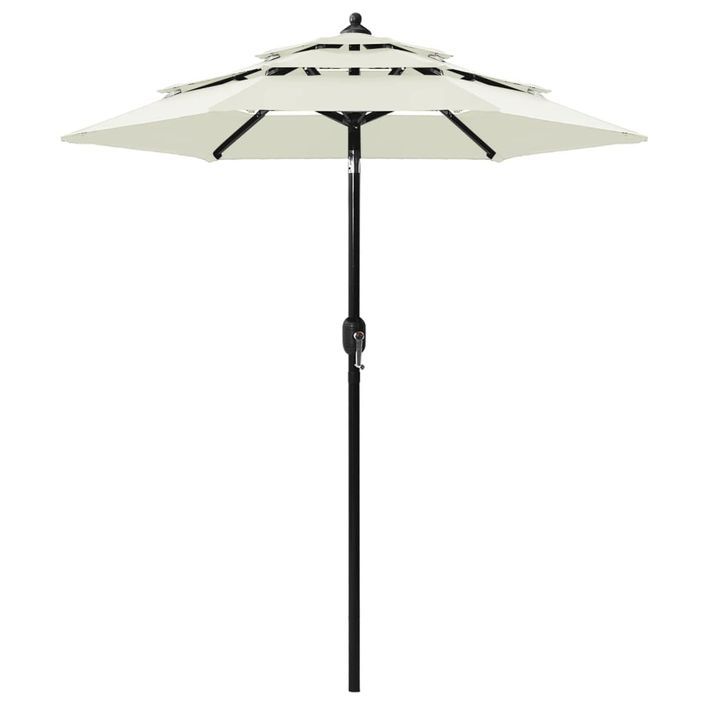 Parasol à 3 niveaux avec mât en aluminium Sable 2 m - Photo n°1