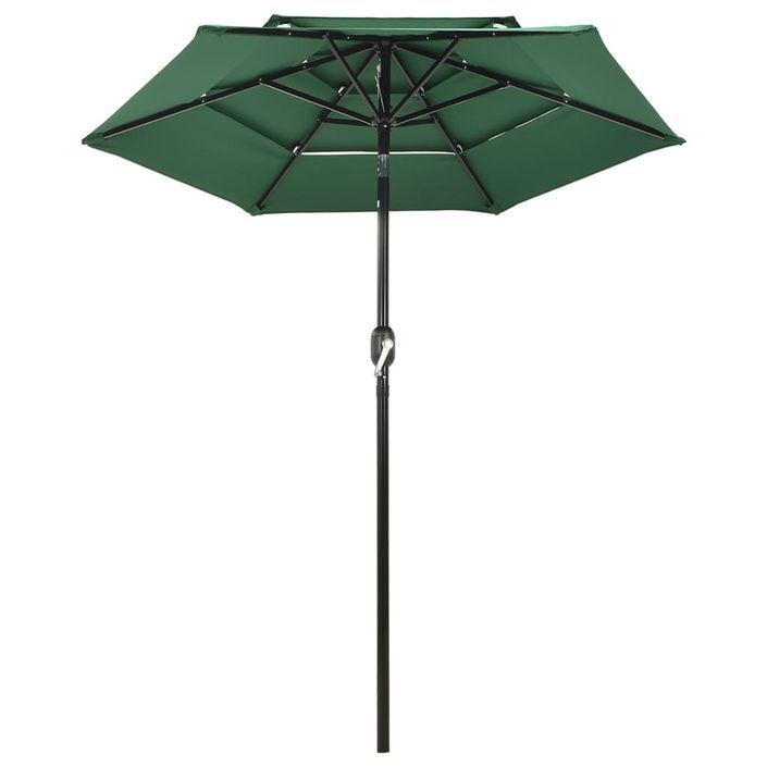 Parasol à 3 niveaux avec mât en aluminium Vert 2 m - Photo n°3