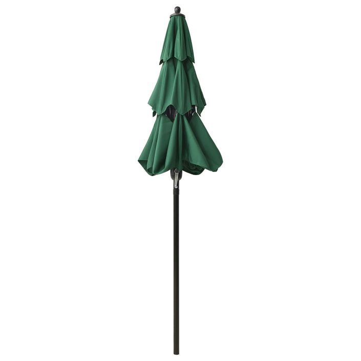 Parasol à 3 niveaux avec mât en aluminium Vert 2 m - Photo n°5