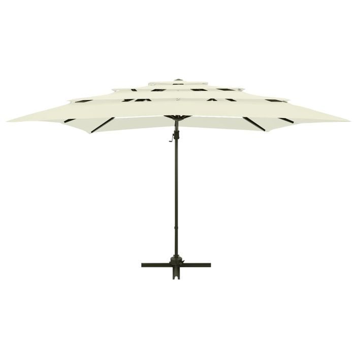 Parasol à 4 niveaux avec mât en aluminium Sable 250x250 cm - Photo n°7