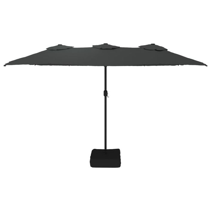 Parasol à double tête avec LED anthracite 449x245 cm - Photo n°4