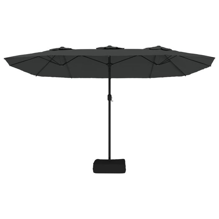 Parasol à double tête avec LED anthracite 449x245 cm - Photo n°5