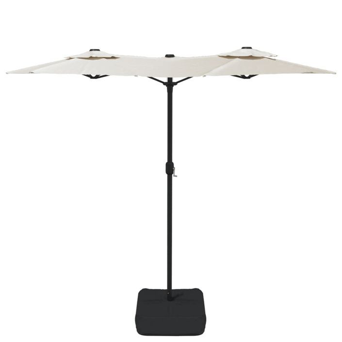 Parasol à double tête avec LED blanc sable 316x240 cm - Photo n°5