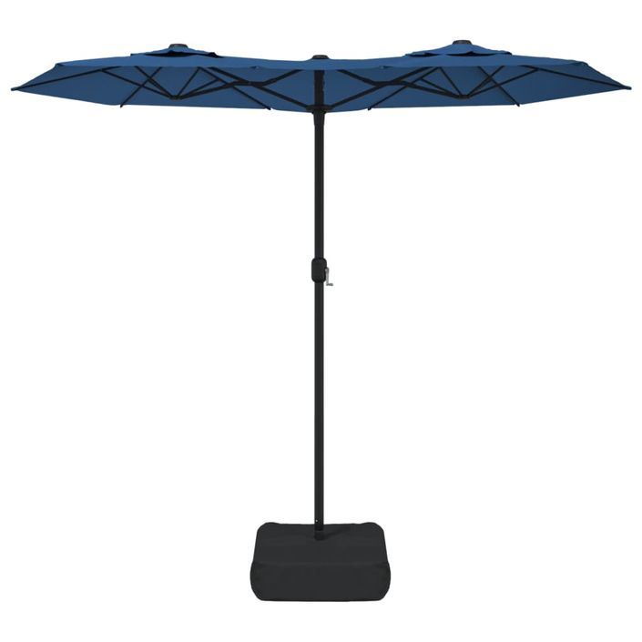 Parasol à double tête avec LED bleu azuré 316x240 cm - Photo n°4