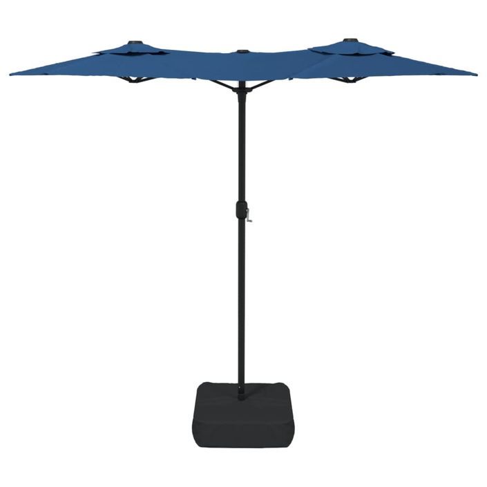 Parasol à double tête avec LED bleu azuré 316x240 cm - Photo n°5