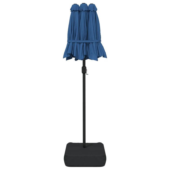 Parasol à double tête avec LED bleu azuré 316x240 cm - Photo n°7