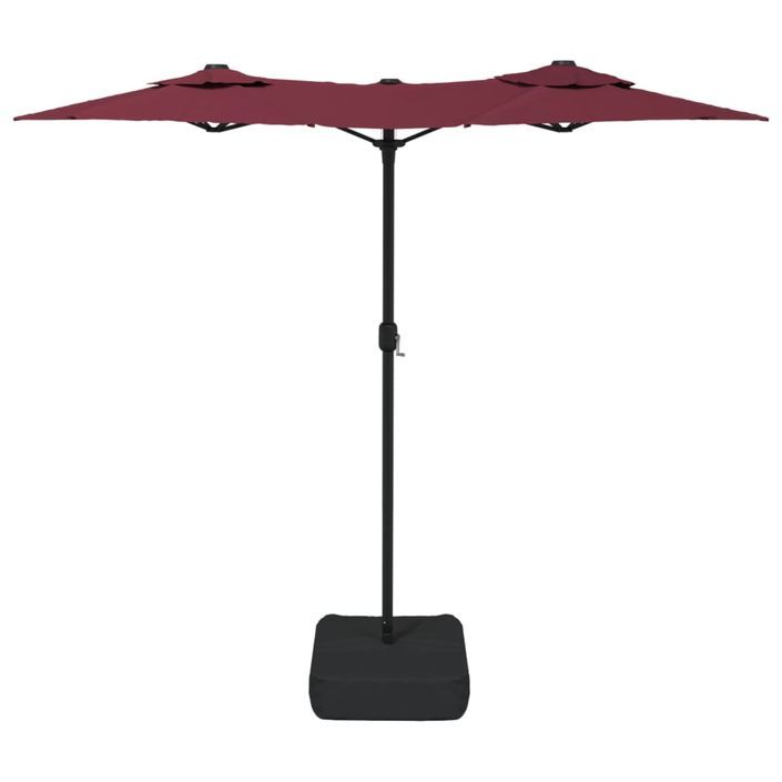 Parasol à double tête avec LED rouge bordeaux 316x240 cm - Photo n°5