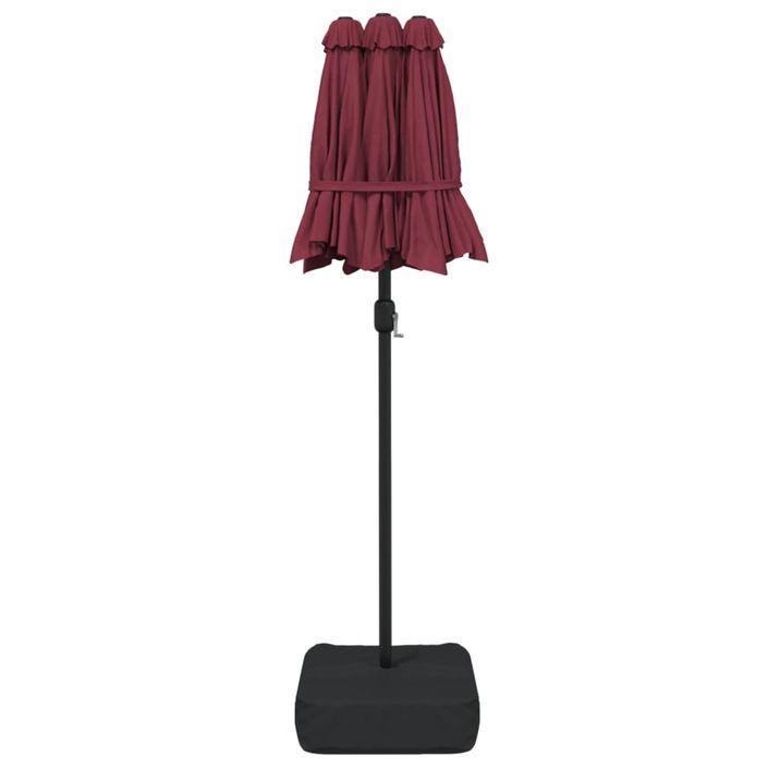 Parasol à double tête avec LED rouge bordeaux 316x240 cm - Photo n°7